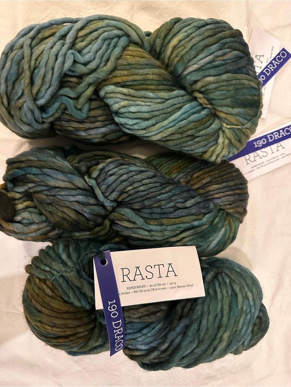 3 skeins Malabrigo Rasta- Draco (190)